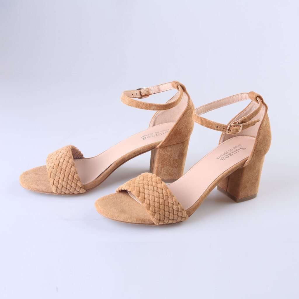 Sandale A talon Carre - Daim - Marron - ss004-001