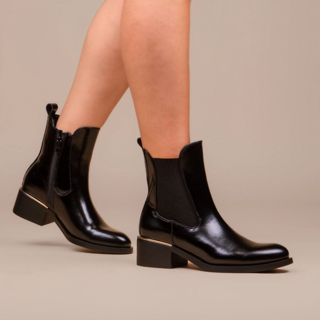 Bottine - simili cuir - Noir - SS006-001