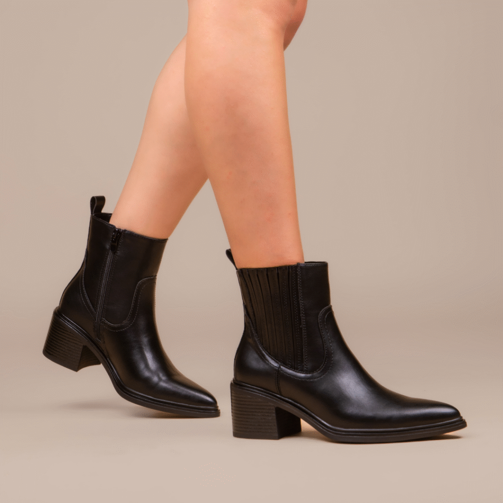 Bottine - simili cuir - Noir - SS008-001