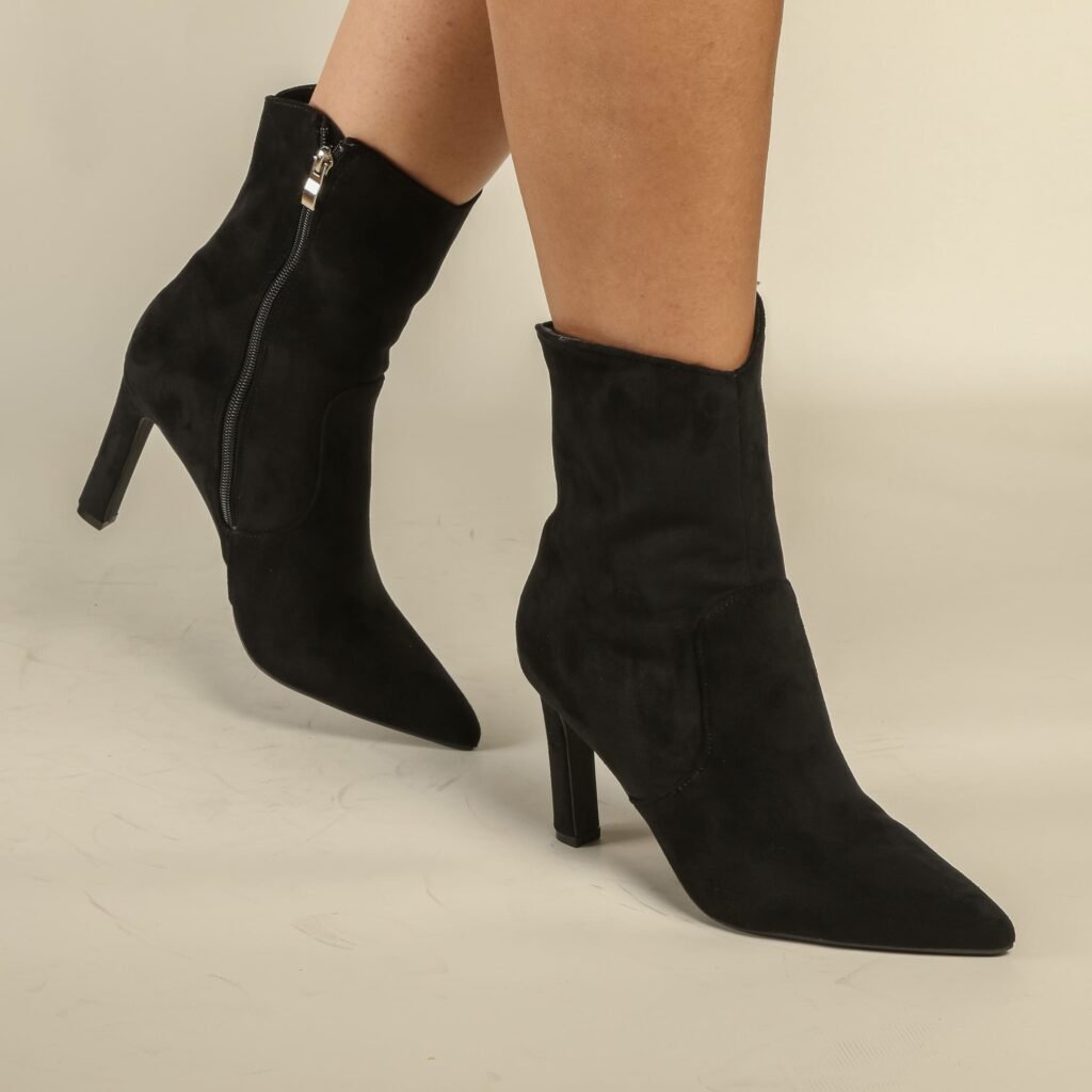 Bottine a Talon - Daim - noir - Bc010-001