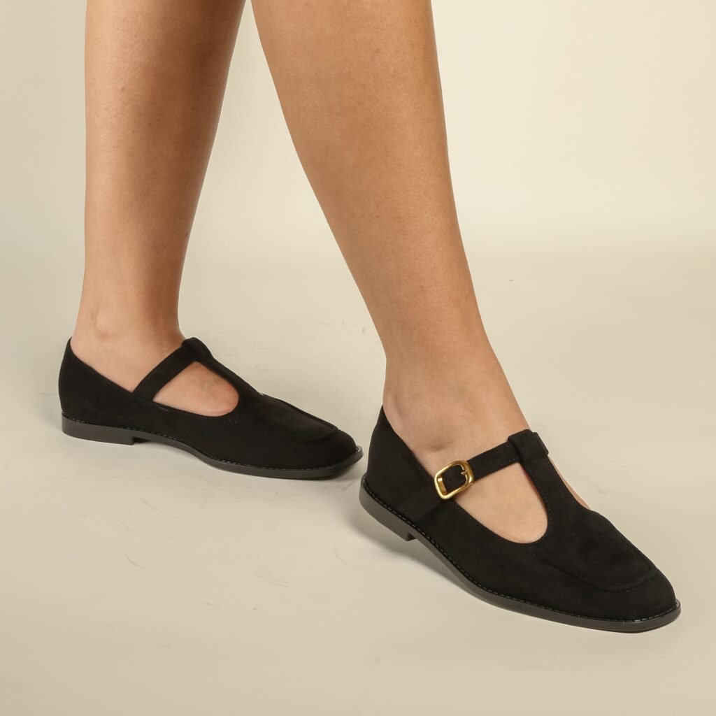 Maryjane - Daim -  Noir - Bc021-001