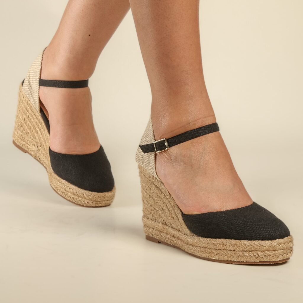 Espadrilles - Talon Compense - Noir-SH4400