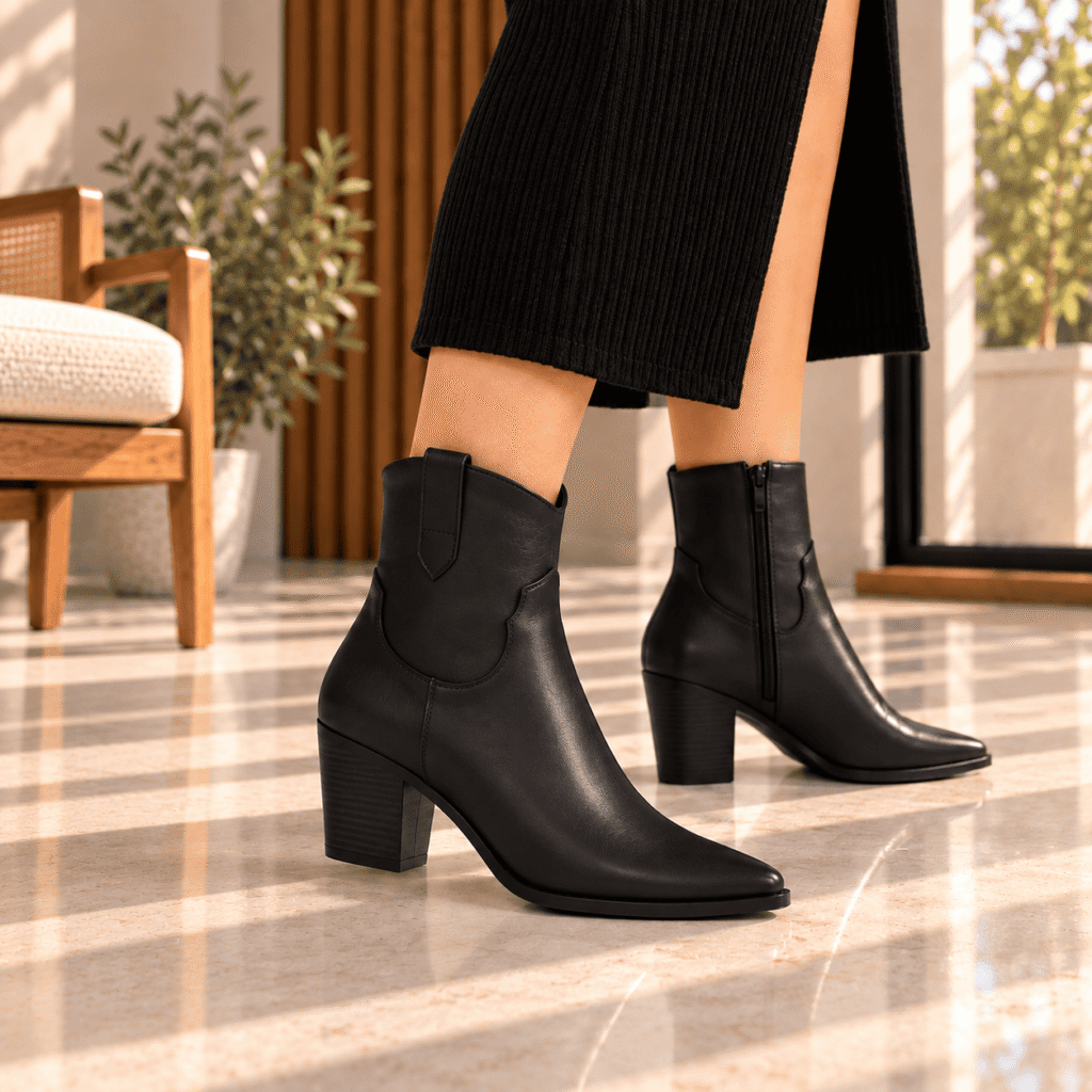 Bottines Santiag - Simili cuir - Noir - 23261-2