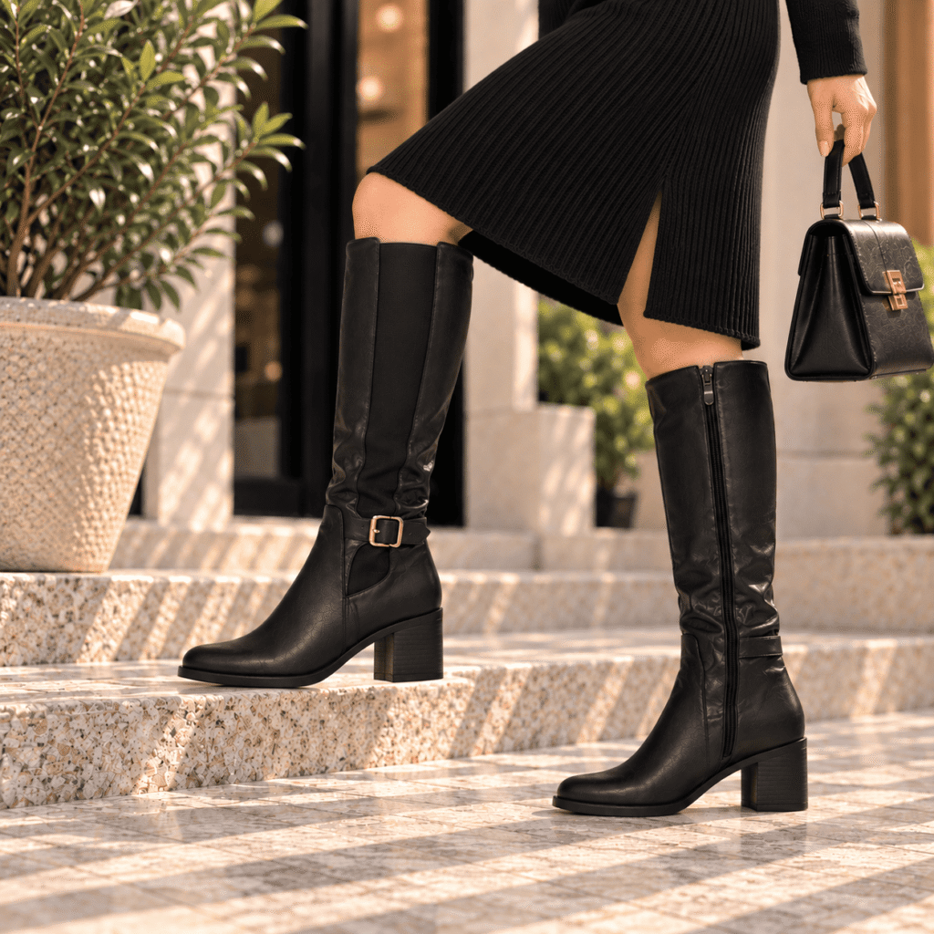 Boots Cavaliere - Simili cuir - Noir - 23397